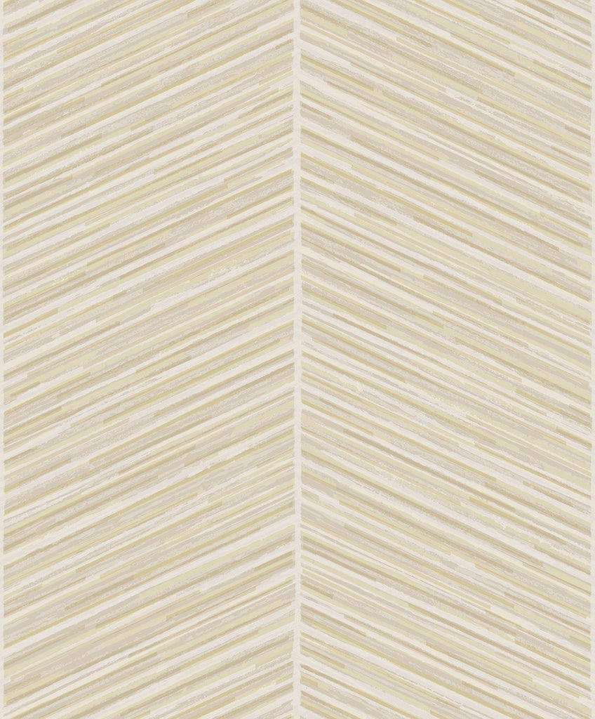 Seabrook Herringbone Stripe Gold Wallpaper