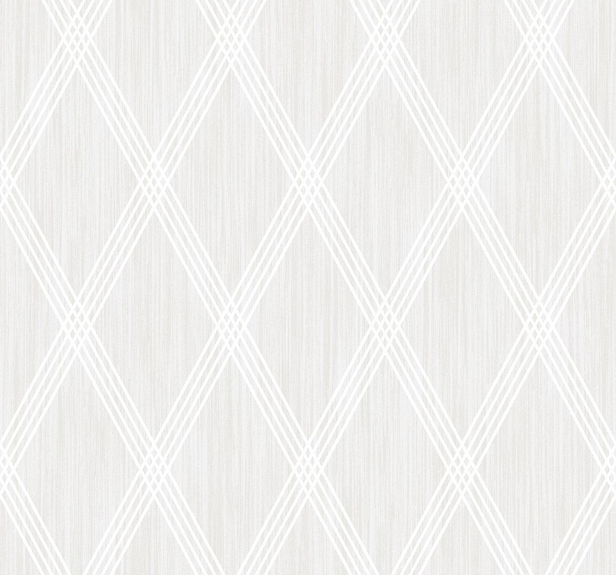 Seabrook Marble Diamond Geometric Metallic Pearl and Silver Glitter Wallpaper