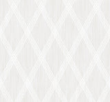 Seabrook Marble Diamond Geometric Metallic Pearl and Silver Glitter Wallpaper