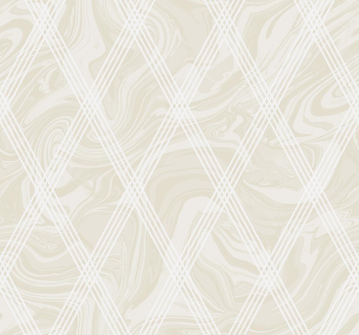 Seabrook Marble Diamond Geometric Beige Wallpaper