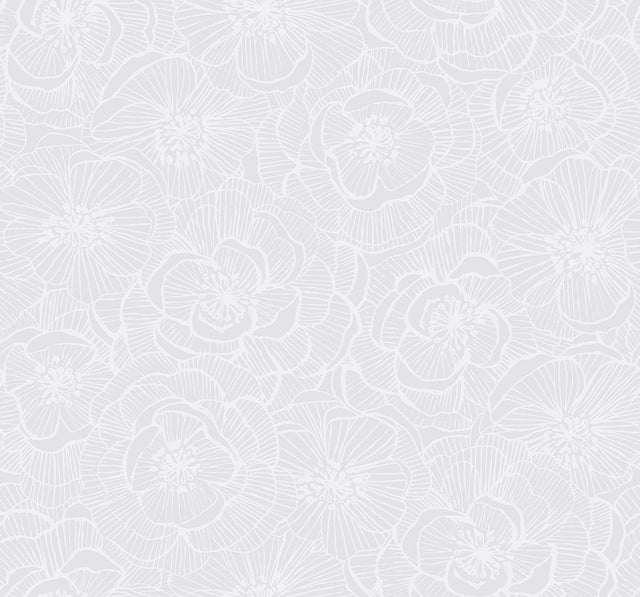 Seabrook Graphic Floral Metallic Pearl Wallpaper
