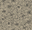Seabrook Graphic Floral Gold Glitter and Ebony Wallpaper