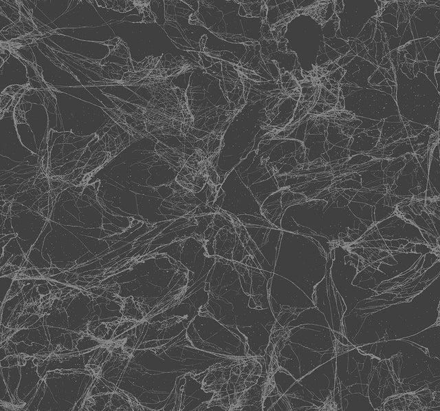 Seabrook Paint Splatter Gray Glitter and Ebony Wallpaper