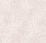 Seabrook Noell Floral Blush Glitter and Off-White Wallpaper