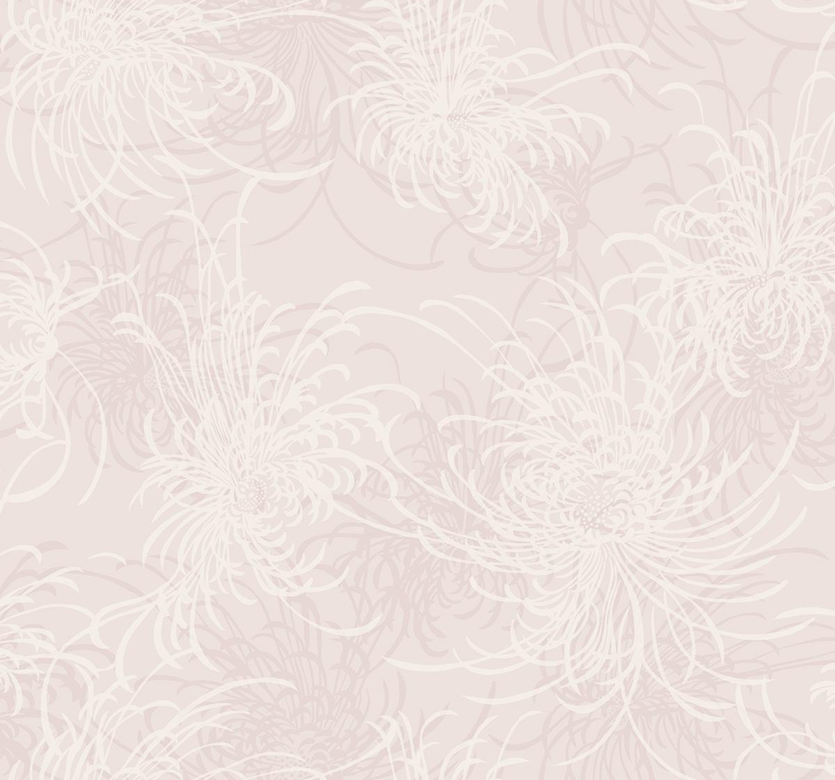 Seabrook Noell Floral Pink Wallpaper