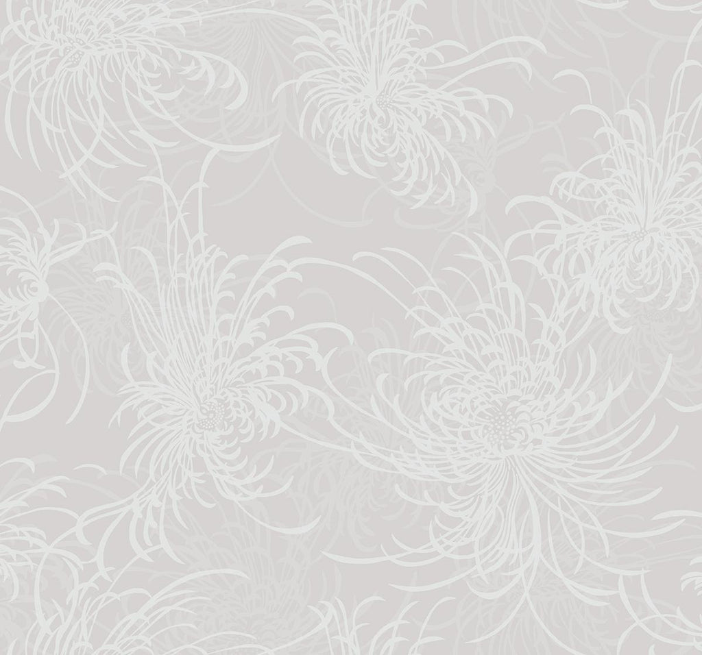 Seabrook Noell Floral Beige and Off-White Wallpaper