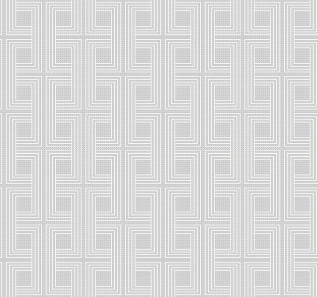 Seabrook Interlocking Squares Metallic Gray and Off-White Wallpaper