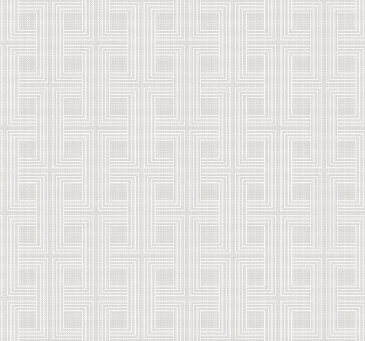 Seabrook Interlocking Squares Metallic Champagne and Off-White Wallpaper