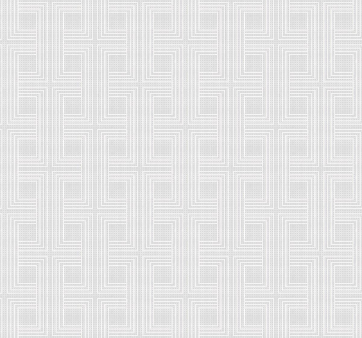 Seabrook Interlocking Squares Metallic Pearl and Off-White Wallpaper