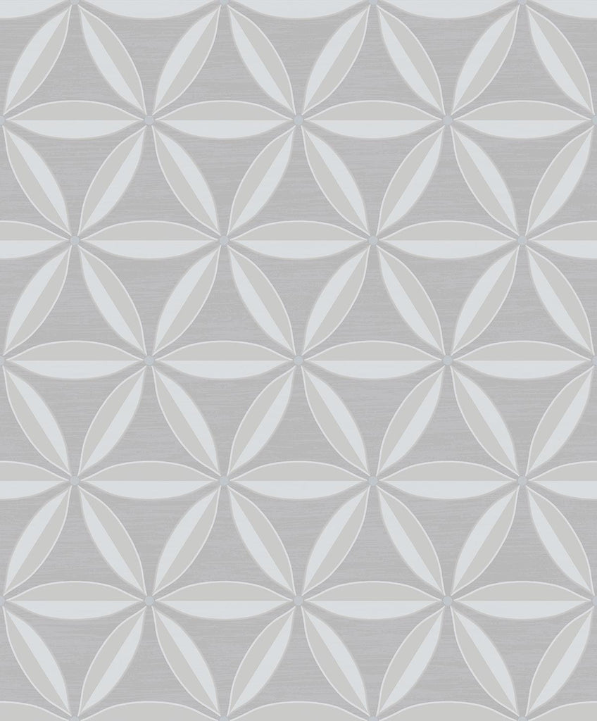 Seabrook Lens Geometric Gray and Taupe Wallpaper