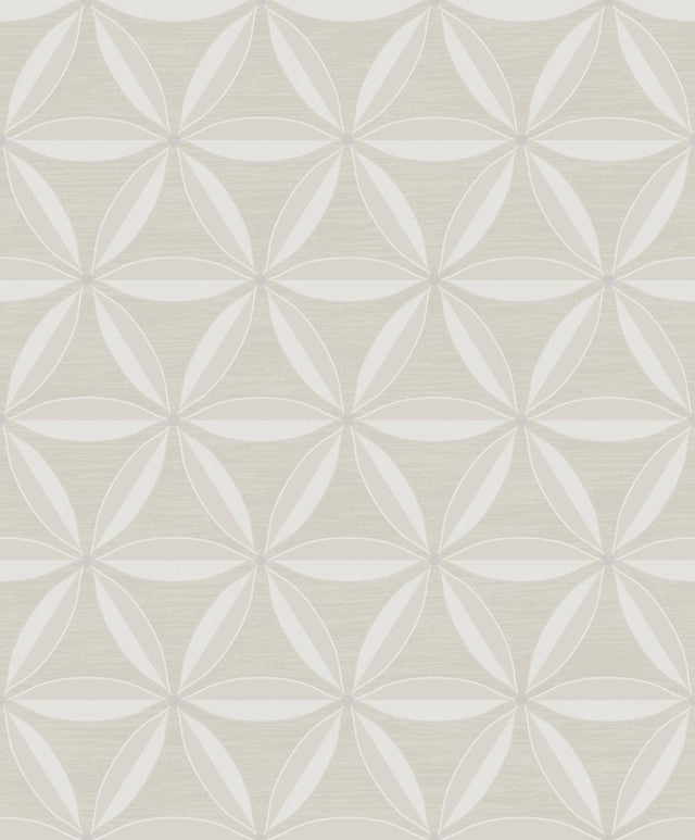 Seabrook Lens Geometric Beige and Off-White Wallpaper