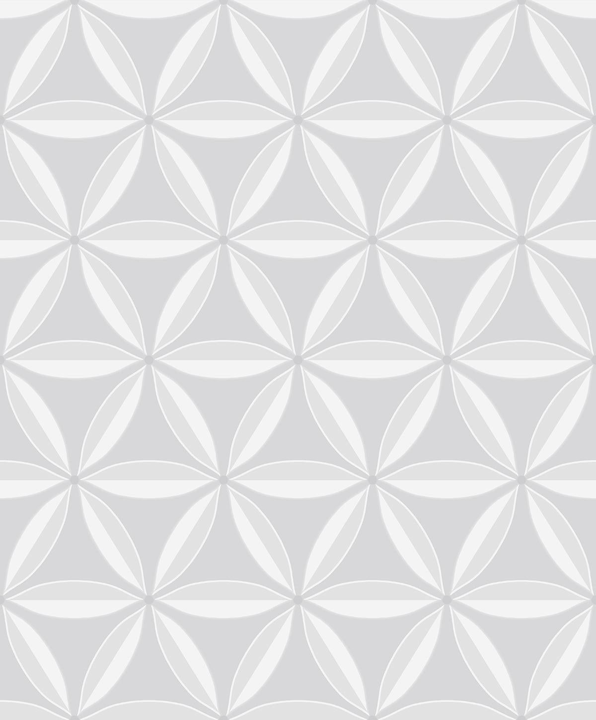 Seabrook Lens Geometric Metallic Pearl and Off-White Wallpaper