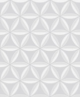 Seabrook Lens Geometric Metallic Pearl and Off-White Wallpaper