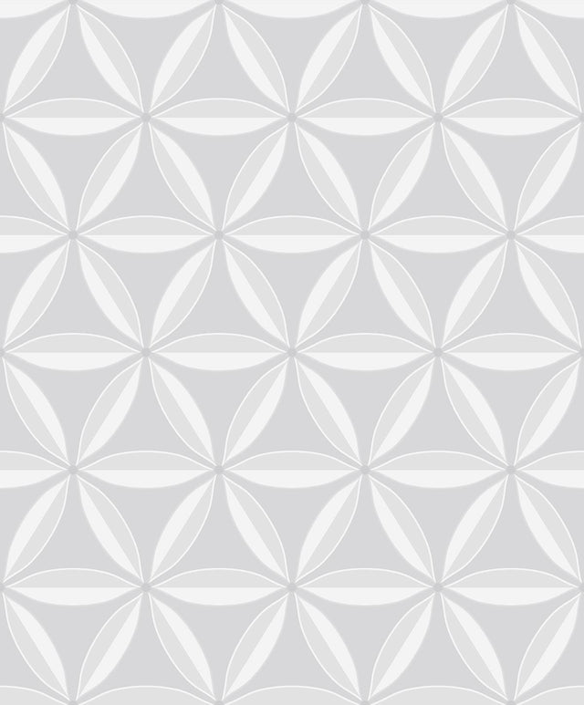 Seabrook Lens Geometric Metallic Pearl and Off-White Wallpaper