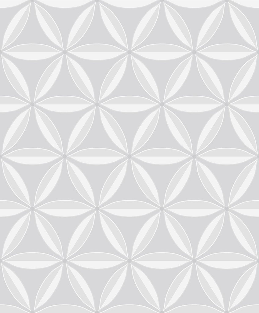 Seabrook Lens Geometric Metallic Pearl and Off-White Wallpaper