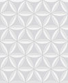 Seabrook Lens Geometric Metallic Pearl And Off-White Wallpaper