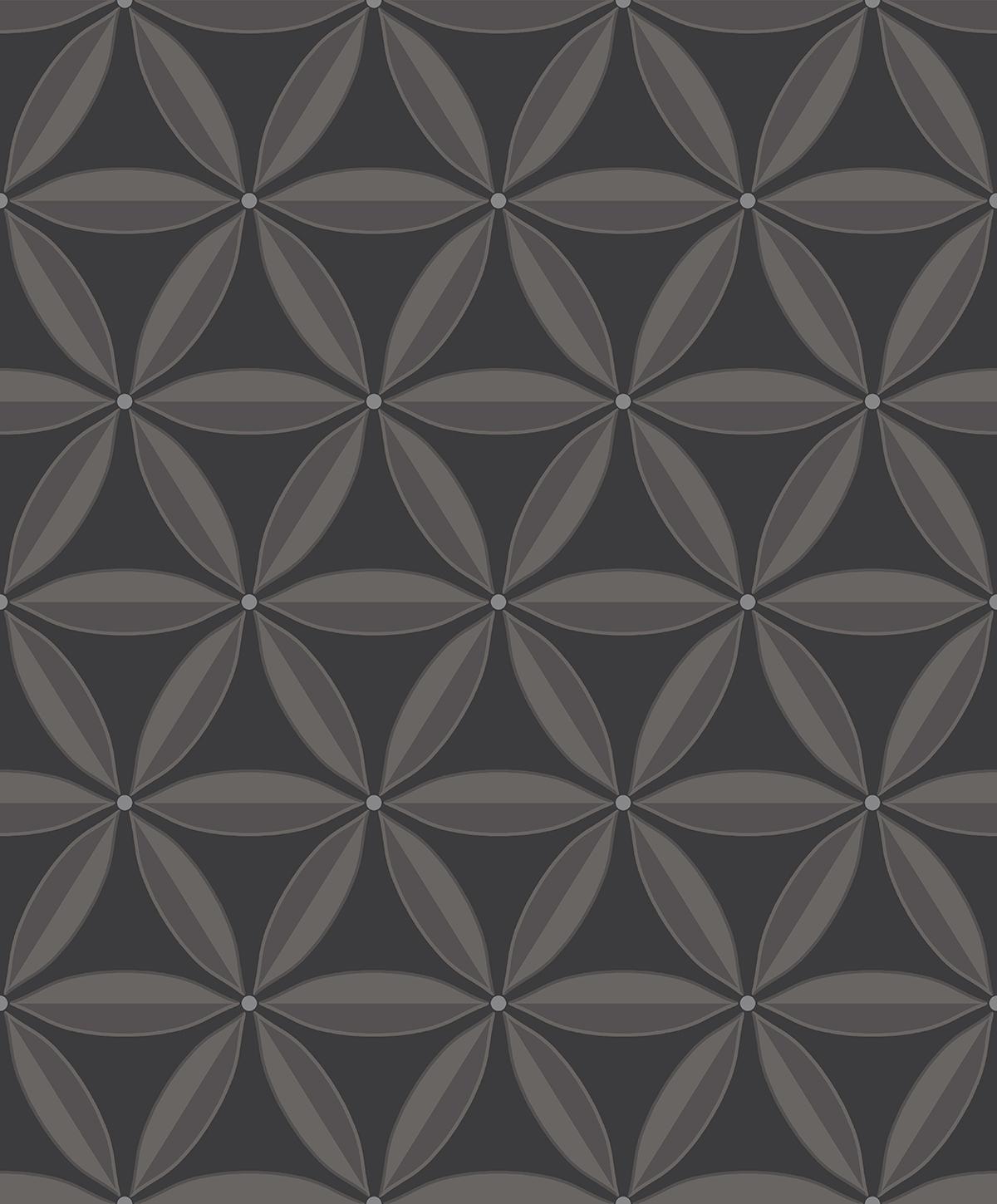 Seabrook Lens Geometric Ebony and Charcoal Wallpaper