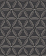 Seabrook Lens Geometric Ebony and Charcoal Wallpaper