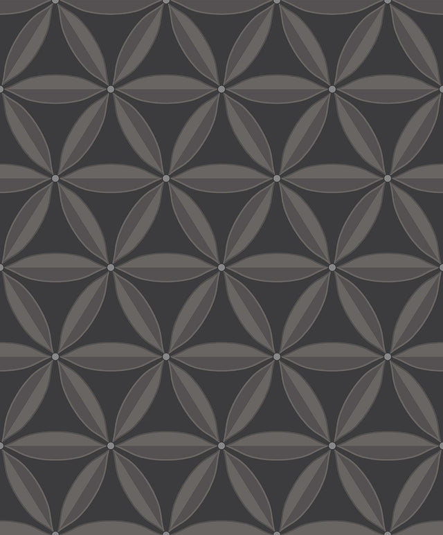 Seabrook Lens Geometric Ebony and Charcoal Wallpaper