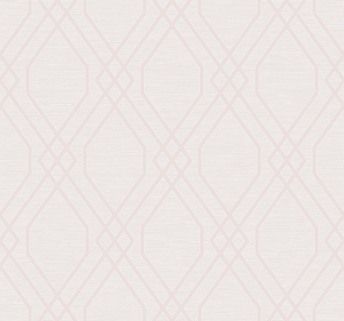 Seabrook Diamond Geo Blush Glitter and Off-White Wallpaper
