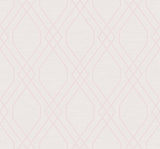 Seabrook Diamond Geo Blush Glitter and Off-White Wallpaper