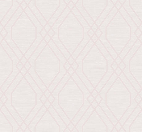 Seabrook Diamond Geo Blush Glitter and Off-White Wallpaper