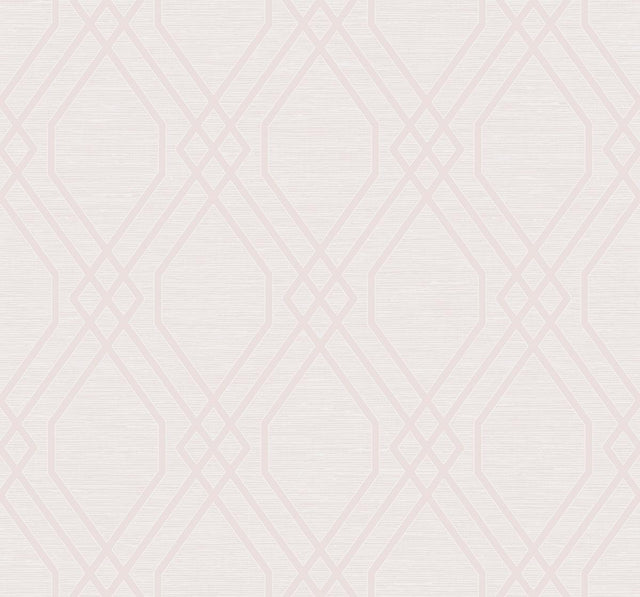 Seabrook Diamond Geo Blush Glitter and Off-White Wallpaper