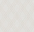 Seabrook Diamond Geo Beige and Silver Glitter Wallpaper