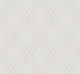 Seabrook Diamond Geo Beige and Silver Glitter Wallpaper