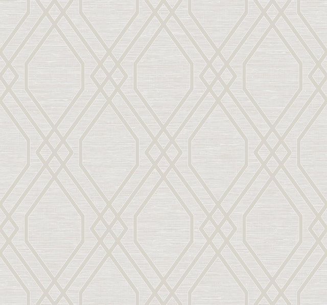 Seabrook Diamond Geo Beige and Silver Glitter Wallpaper