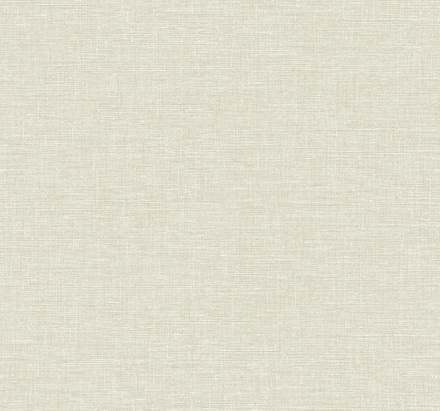 Seabrook Linen Weave Beige and Off-White Wallpaper