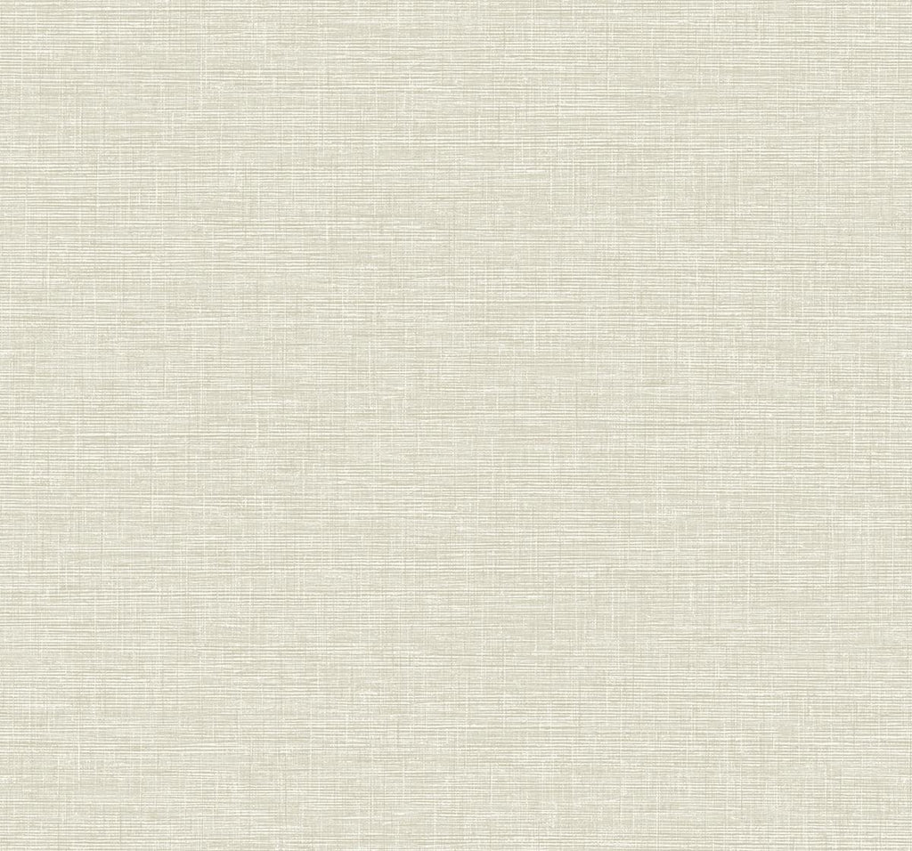 Seabrook Linen Weave Beige and Off-White Wallpaper