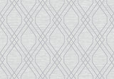 Seabrook Diamond Cork Metallic Silver and White Wallpaper