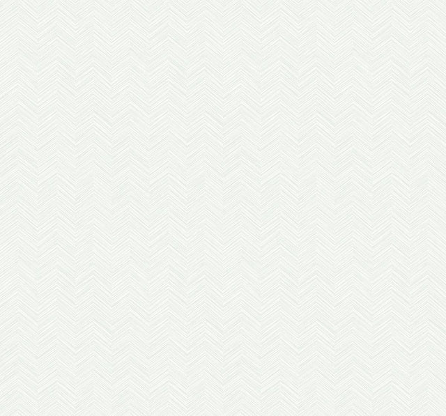 Seabrook Mini Herringbone Metallic Silver and Off-White Wallpaper