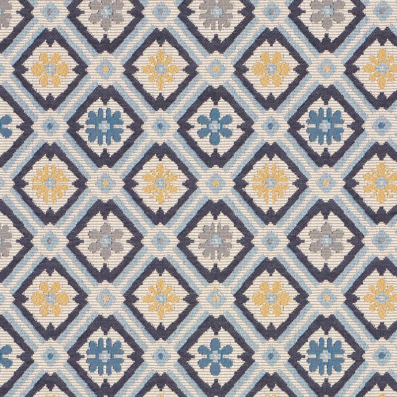 Schumacher Savonnerie Tapestry Blue Fabric