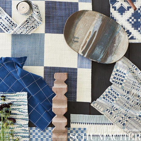 Schumacher Elkhart Blue Fabric