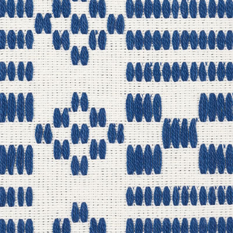 Schumacher Wilson Embroidery Indigo Fabric