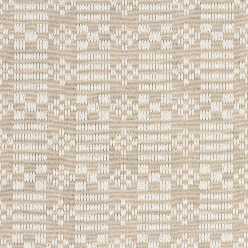 Schumacher Wilson Embroidery Sand Fabric