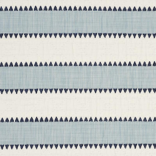 Schumacher Isolde Stripe Matelass Sky Fabric