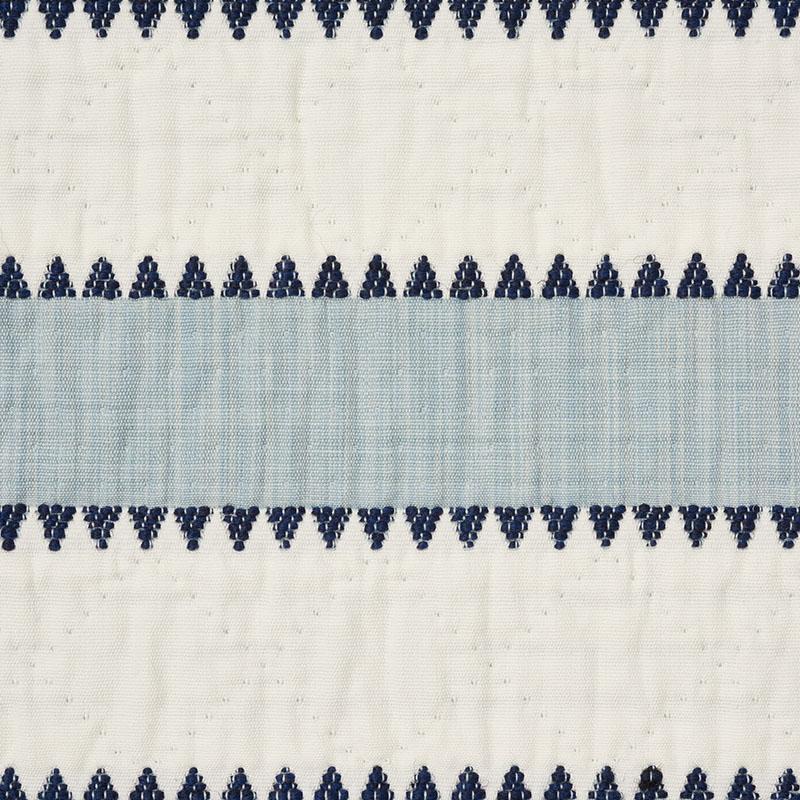 Schumacher Isolde Stripe Matelass Sky Fabric