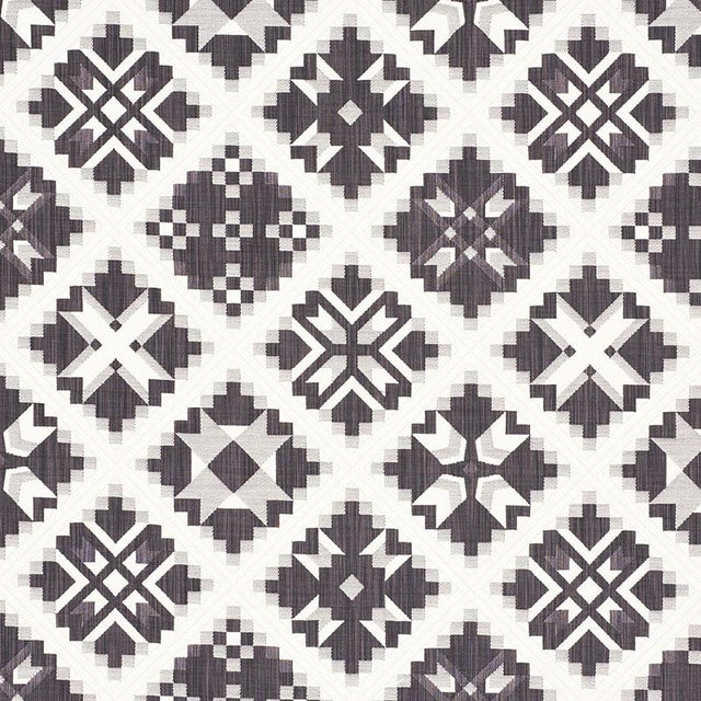 Schumacher Tristan Patchwork Charcoal Fabric