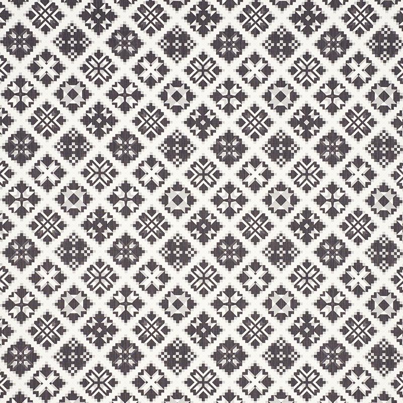 Schumacher Tristan Patchwork Charcoal Fabric