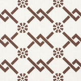 Schumacher Fretwork Flower Chestnut Fabric