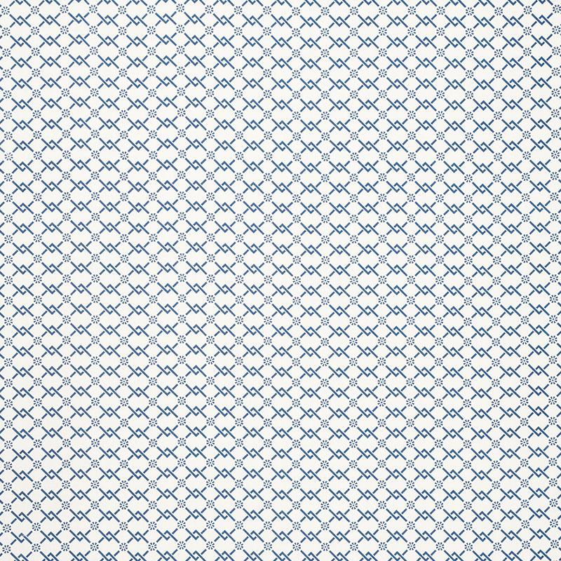 Schumacher Fretwork Flower Pacific Fabric