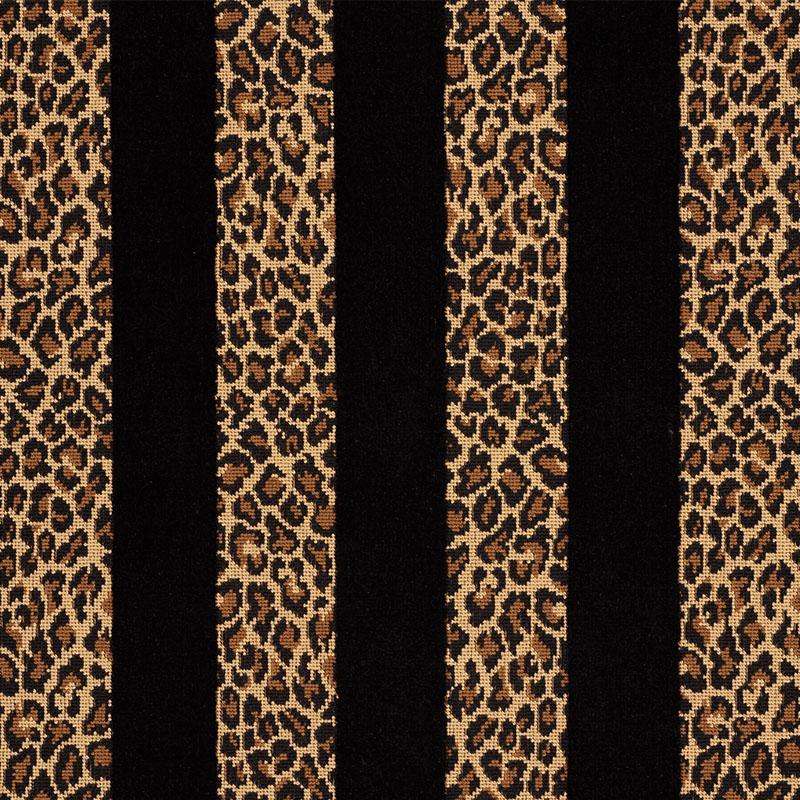 Schumacher Guepard Stripe Velvet Black Fabric