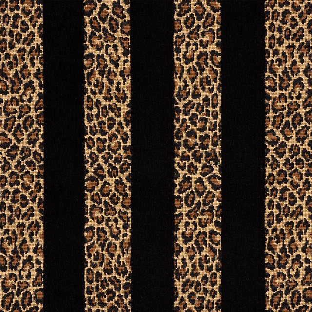 Schumacher Guepard Stripe Velvet Black Fabric