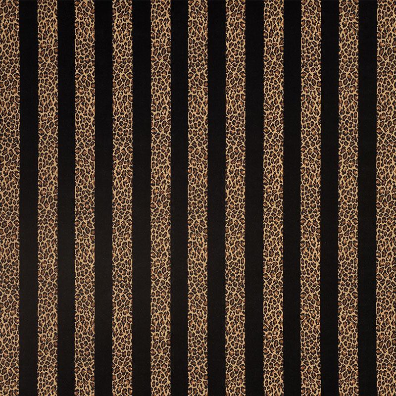 Schumacher Guepard Stripe Velvet Black Fabric