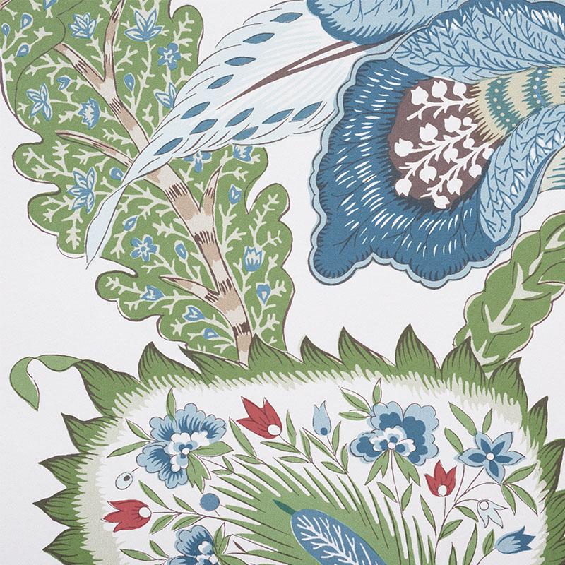 Schumacher Anjou Stripe Emerald Wallpaper