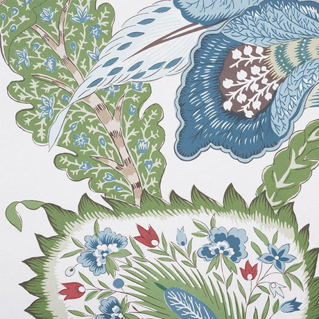 Schumacher Anjou Stripe Emerald Wallpaper