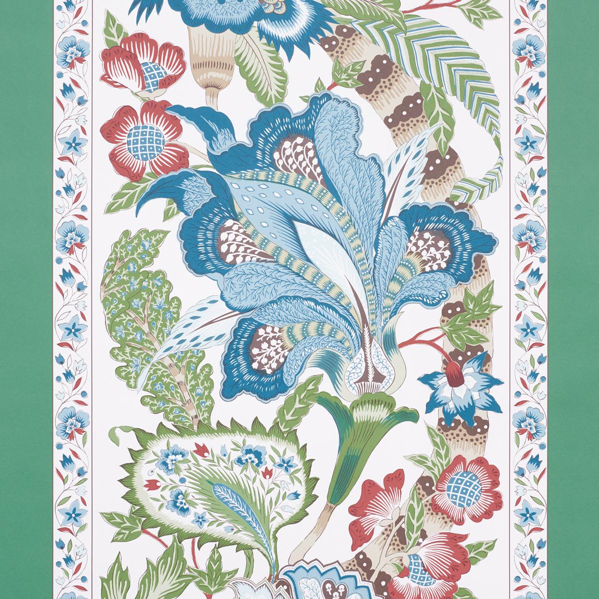 Schumacher Anjou Stripe Emerald Wallpaper